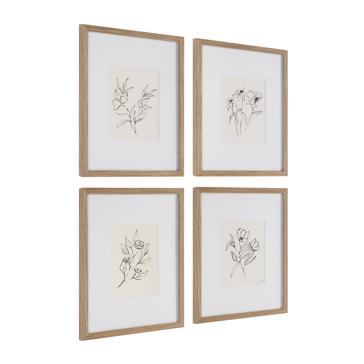 Palmela 16.0" Wide Wall Decor, Printed Artwork (4 Piece Set)-Canvas Prints-DECOROLALA