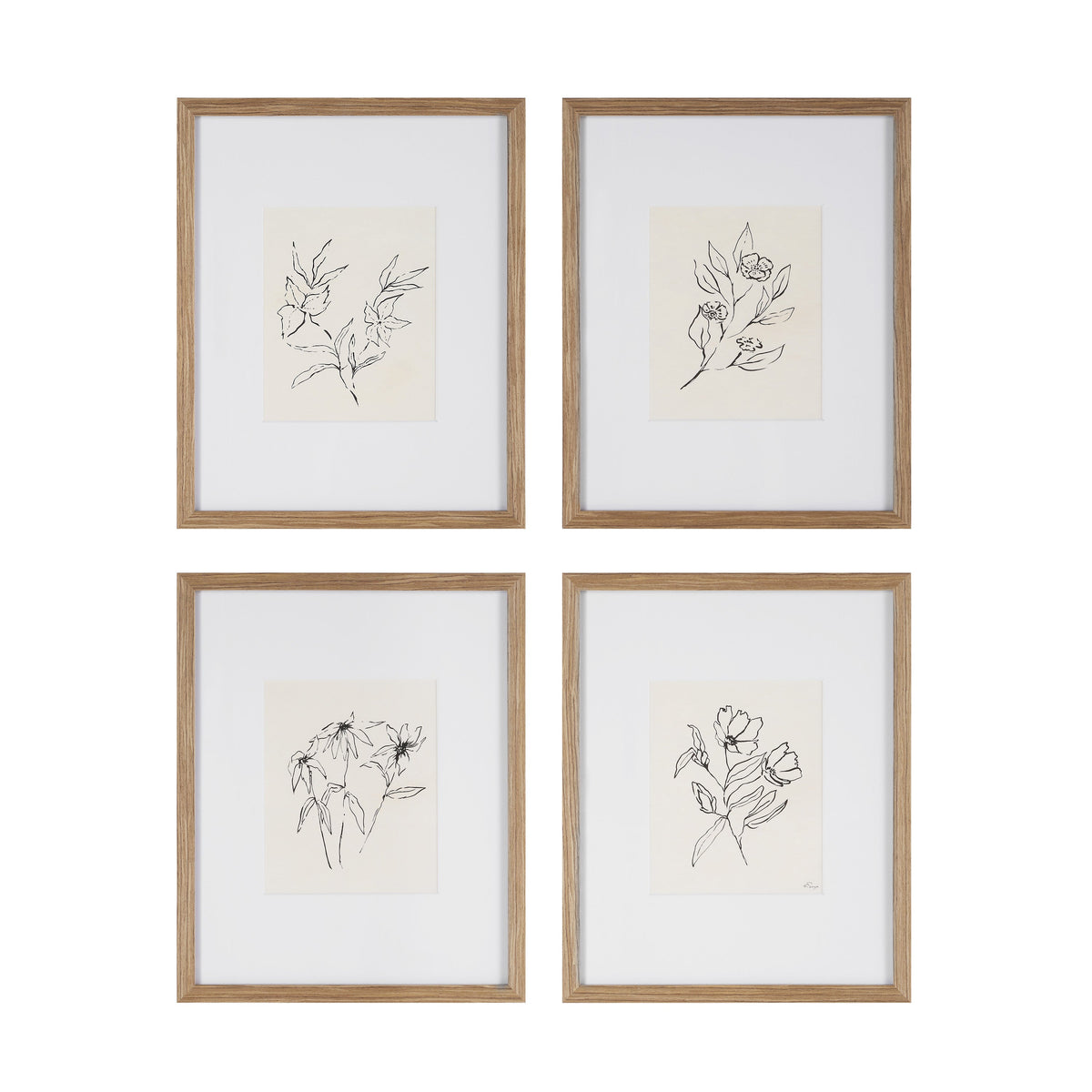 Palmela 16.0" Wide Wall Decor, Printed Artwork (4 Piece Set)-Canvas Prints-DECOROLALA