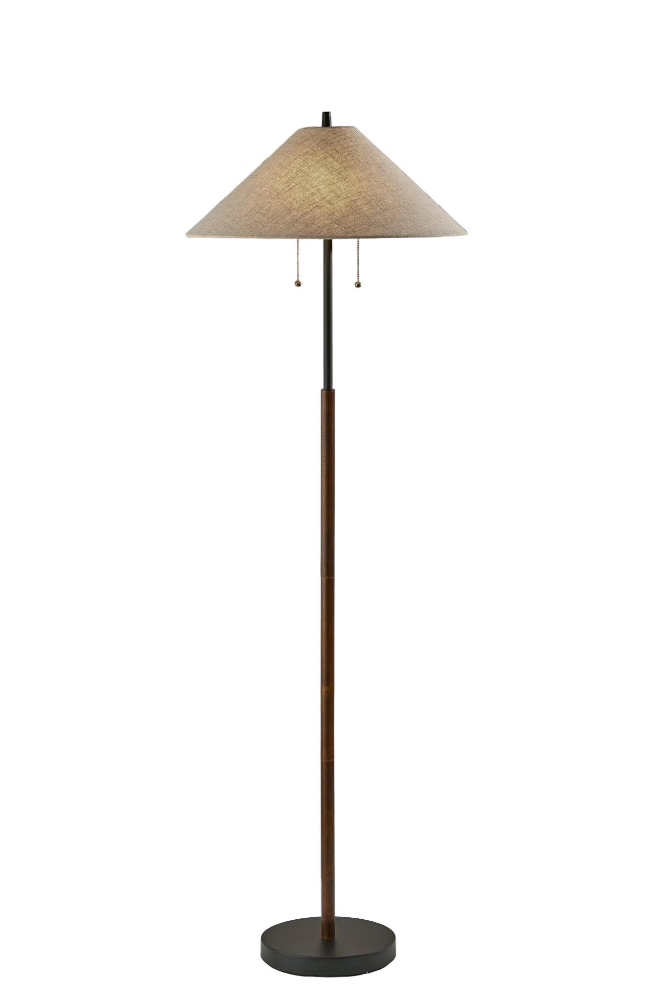 Palmer Floor Lamp - Black Metal & Walnut Wood-Lighting-DECOROLALA
