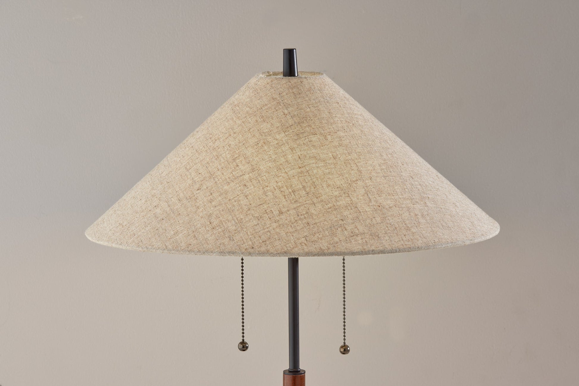 Palmer Table Lamp - Black Metal Walnut Taupe-Lighting-DECOROLALA