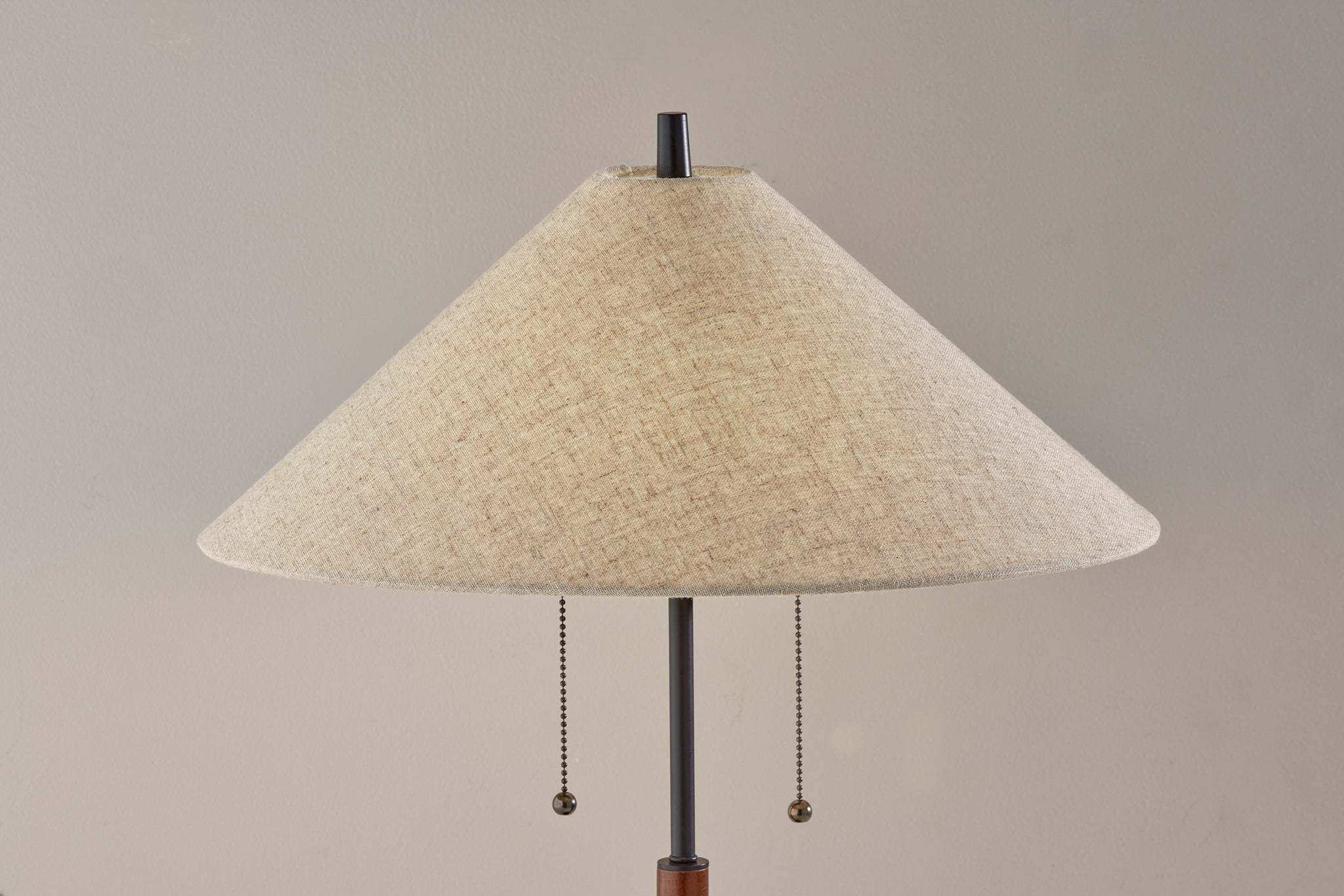 Palmer Table Lamp - Black Metal Walnut Taupe-Lighting-DECOROLALA