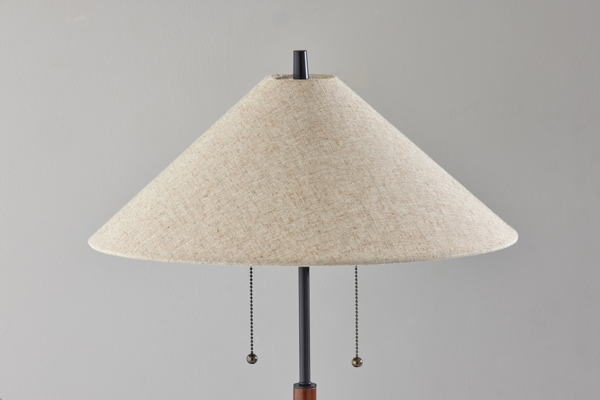 Palmer Table Lamp - Black Metal Walnut Taupe-Lighting-DECOROLALA