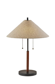 Palmer Table Lamp - Black Metal Walnut Taupe-Lighting-DECOROLALA