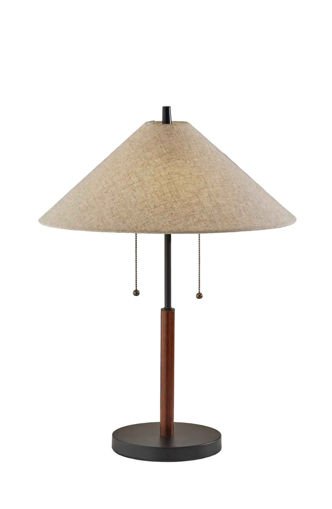 Palmer Table Lamp - Black Metal Walnut Taupe-Lighting-DECOROLALA