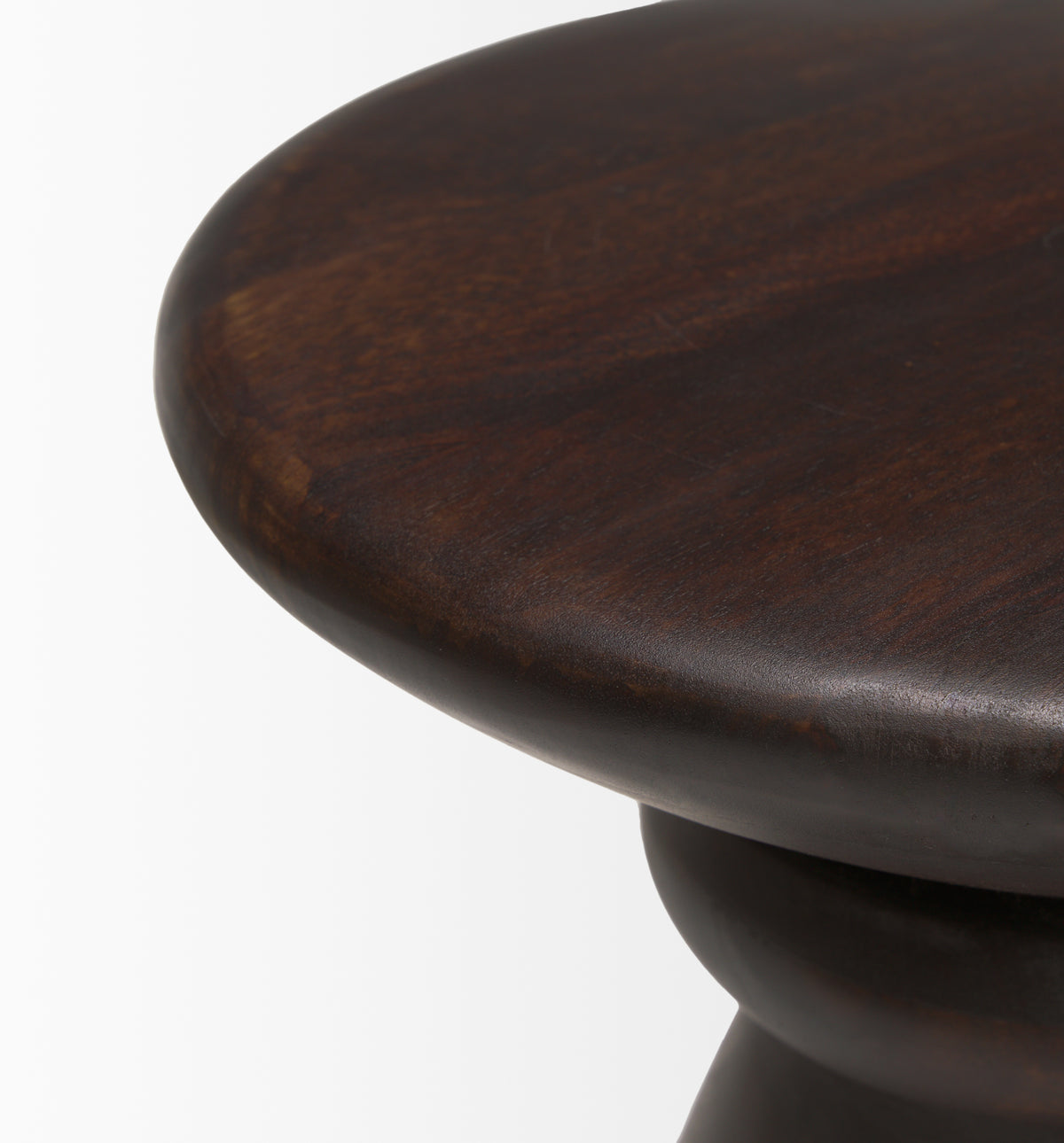 Palmera Dark Brown Wood Pedestal Accent Table-Accent Tables-DECOROLALA