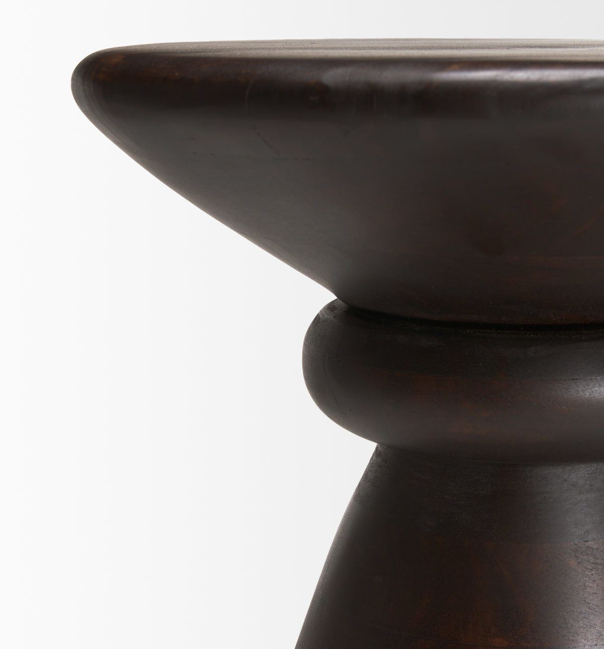Palmera Dark Brown Wood Pedestal Accent Table-Accent Tables-DECOROLALA
