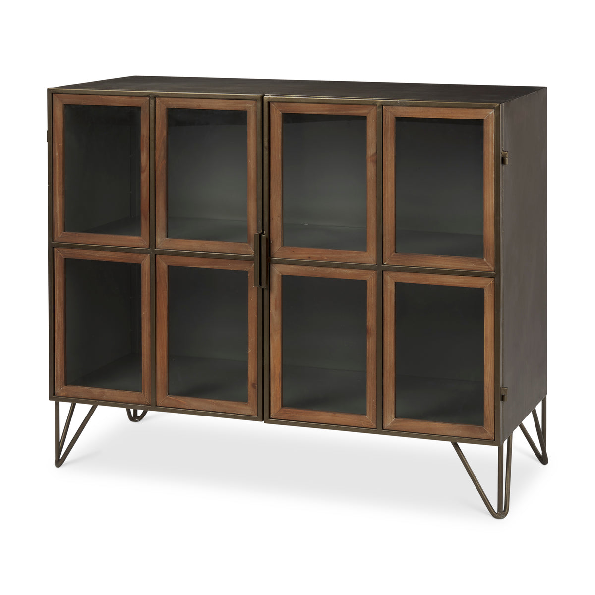 Pandora Accent Cabinet - Dark Brass Red Wood 2 Door-Accent Cabinets & Chests-DECOROLALA