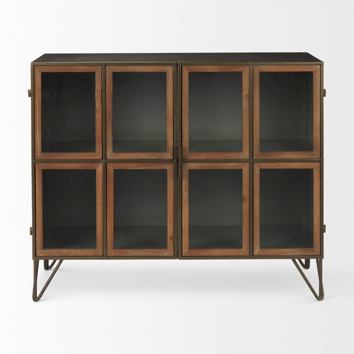 Pandora Accent Cabinet - Dark Brass Red Wood 2 Door-Accent Cabinets & Chests-DECOROLALA