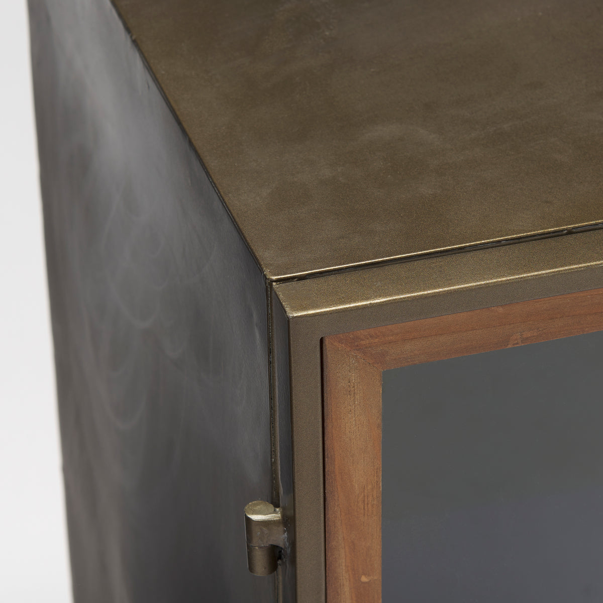 Pandora Accent Cabinet - Dark Brass Red Wood 2 Door-Accent Cabinets & Chests-DECOROLALA