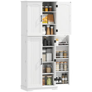 Pantry Cabinet 64" White Farmhouse-DECOROLALA