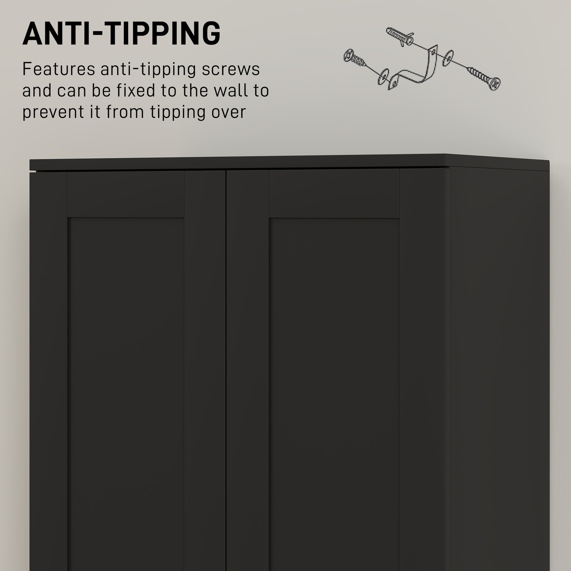 Pantry Cabinet 69" Tall - Black Soft Close-DECOROLALA