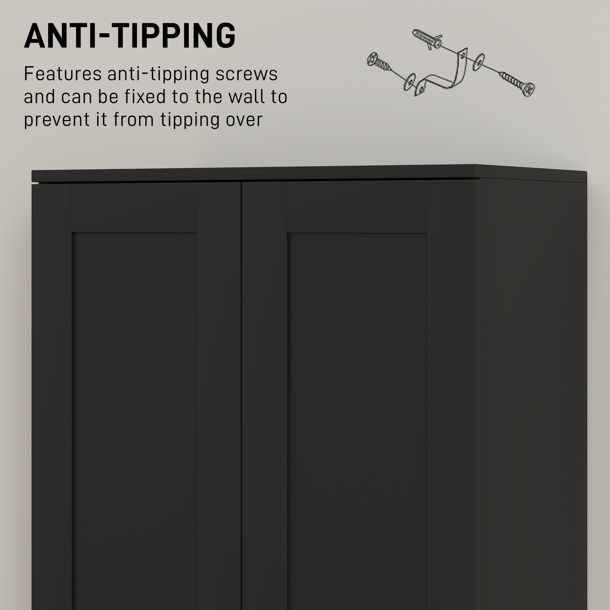 Pantry Cabinet 69" Tall - Black Soft Close-DECOROLALA