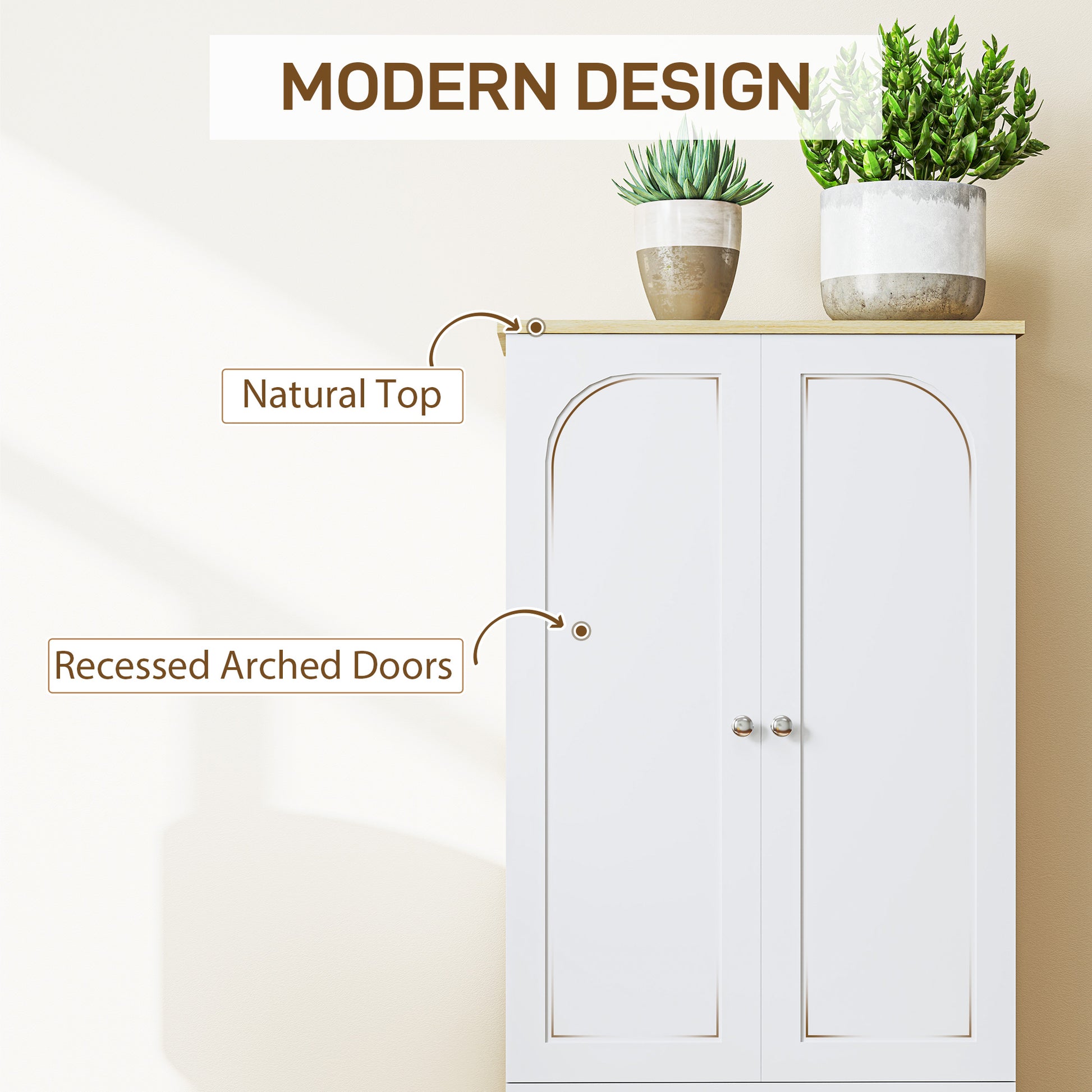 Pantry Cabinet 72" Tall White 4 Door-DECOROLALA