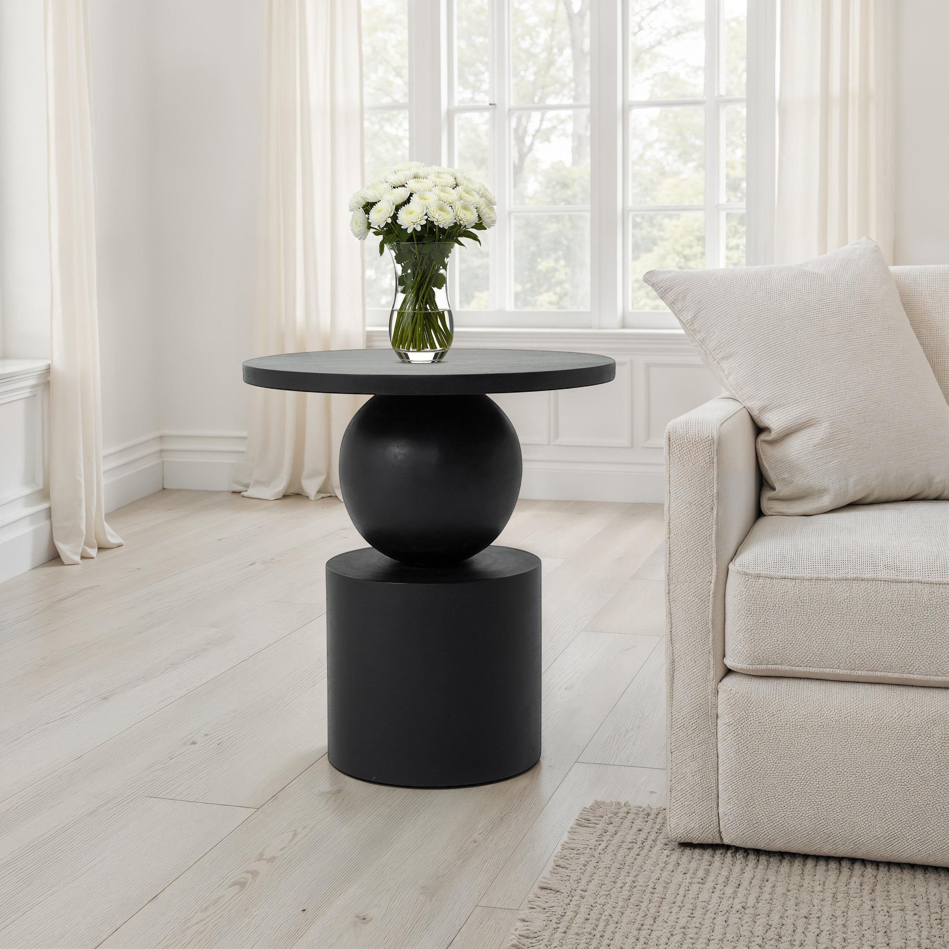 Paola 20.0" Height Side TableBlack-End Table-DECOROLALA