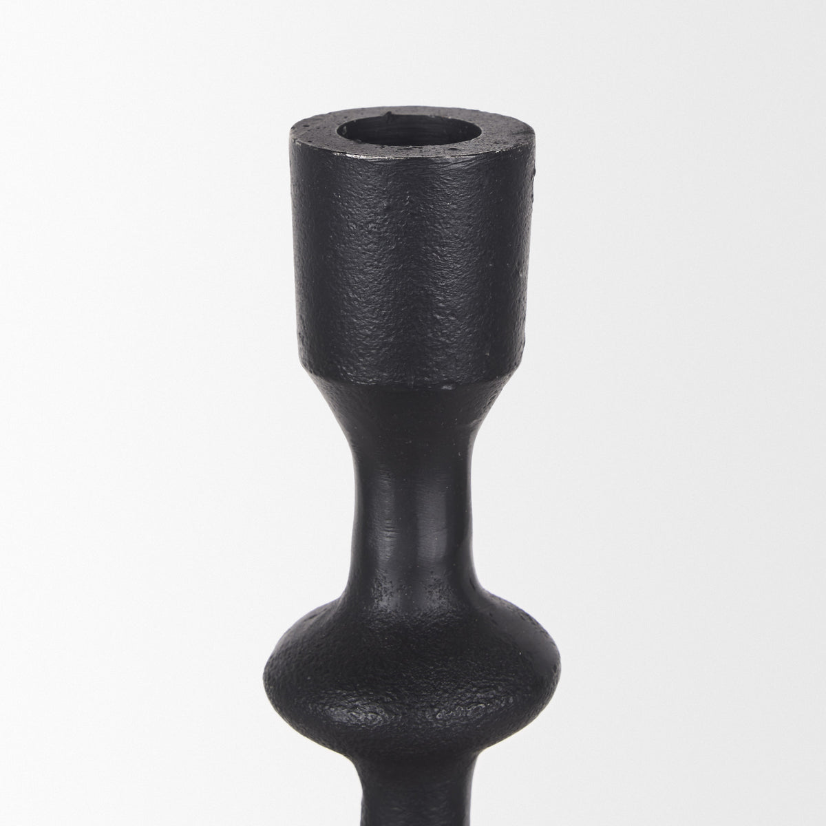 Paolo Matte Black Metal Candle Holder (Set of 3)-Table Candle Holders-DECOROLALA