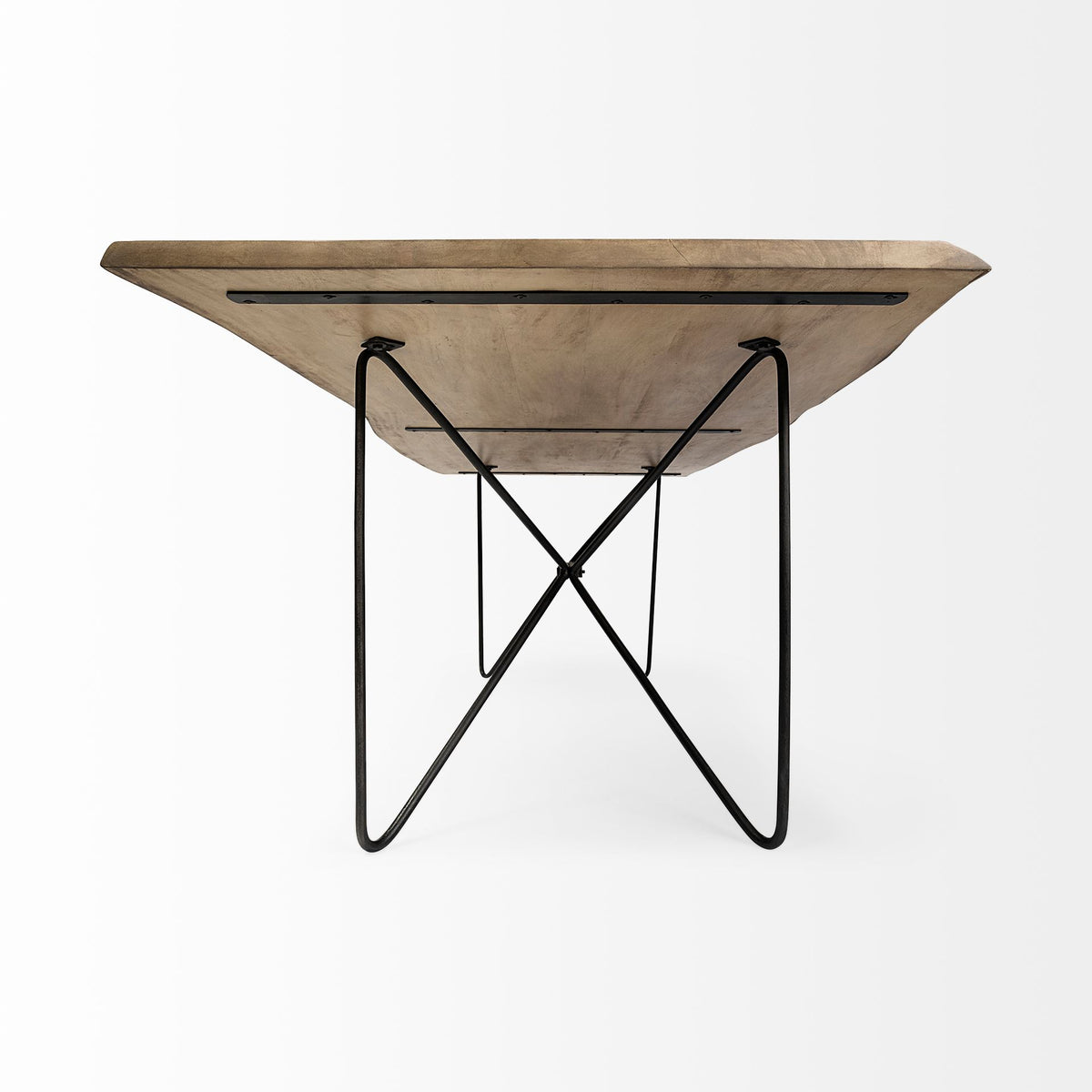 Papillion 84"L x 40"W Rectangular Dining Table | Modern | Wood & Black Metal | Seats 8-Dining Tables-DECOROLALA