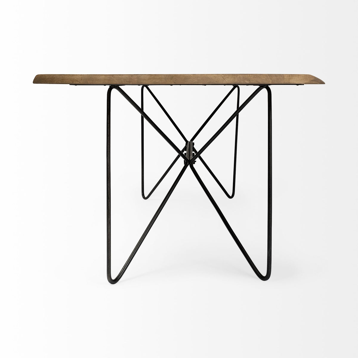 Papillion 84"L x 40"W Rectangular Dining Table | Modern | Wood & Black Metal | Seats 8-Dining Tables-DECOROLALA