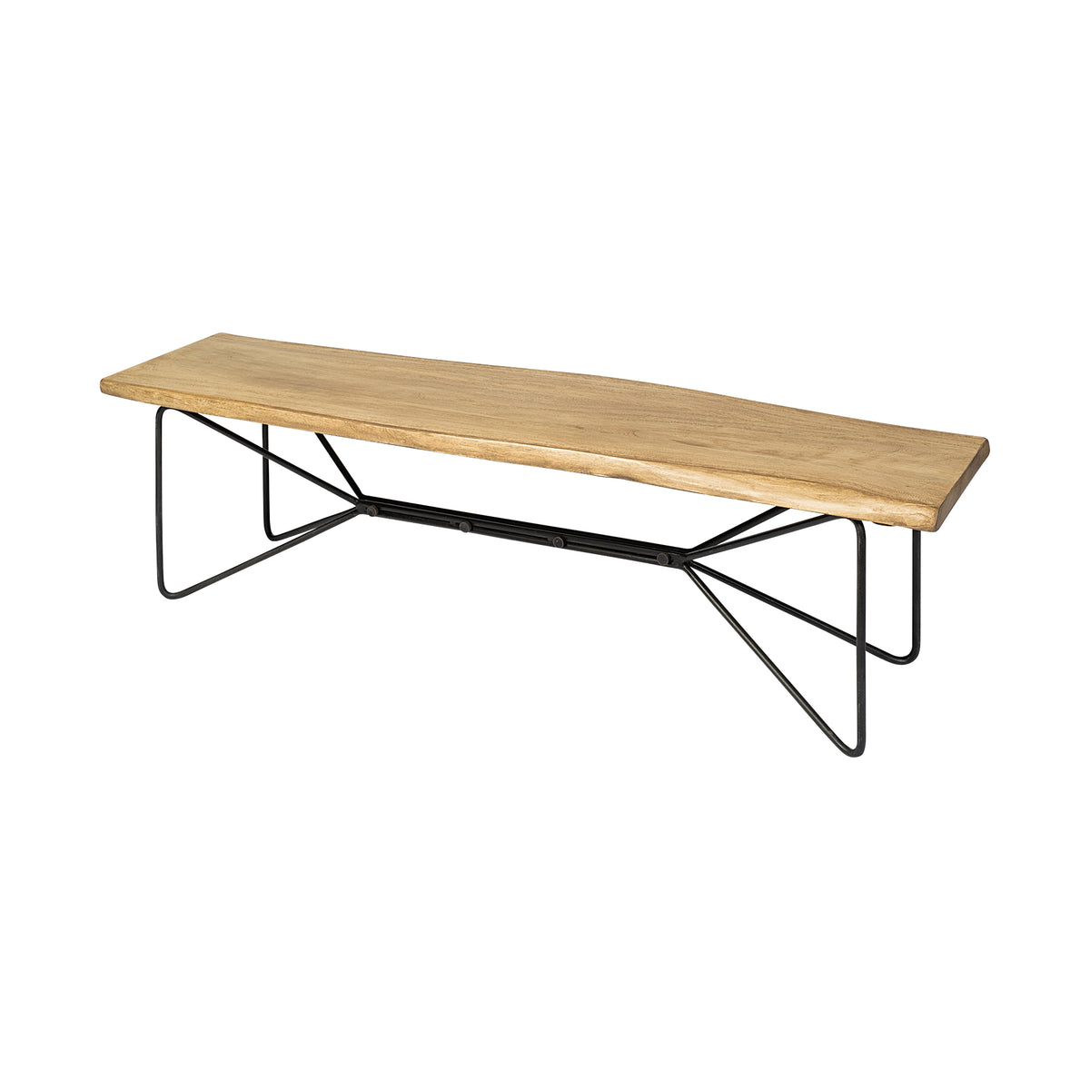 Papillion III 66x18 Solid Wood and Iron Dining Bench-Benches-DECOROLALA