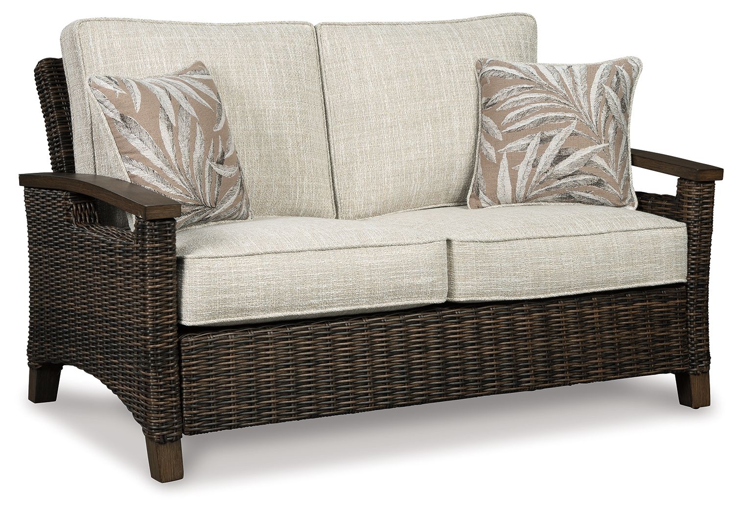 Paradise Trail Loveseat - Medium Brown Outdoor-Loveseats-DECOROLALA