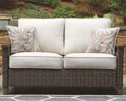Paradise Trail Loveseat - Medium Brown Outdoor-Loveseats-DECOROLALA