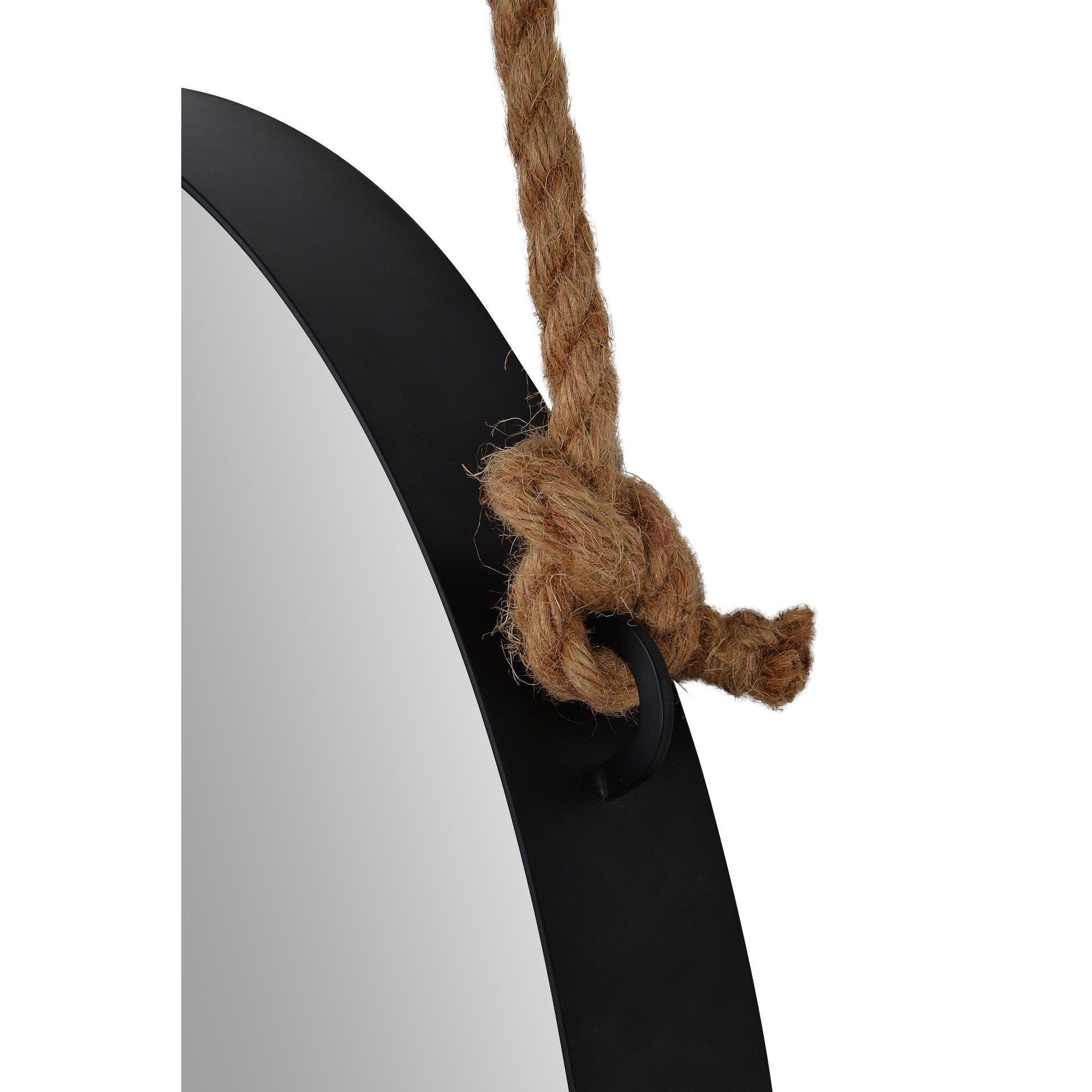 Parbuckle 42" Tall Oval Wall Mirror, Black-Mirror-DECOROLALA