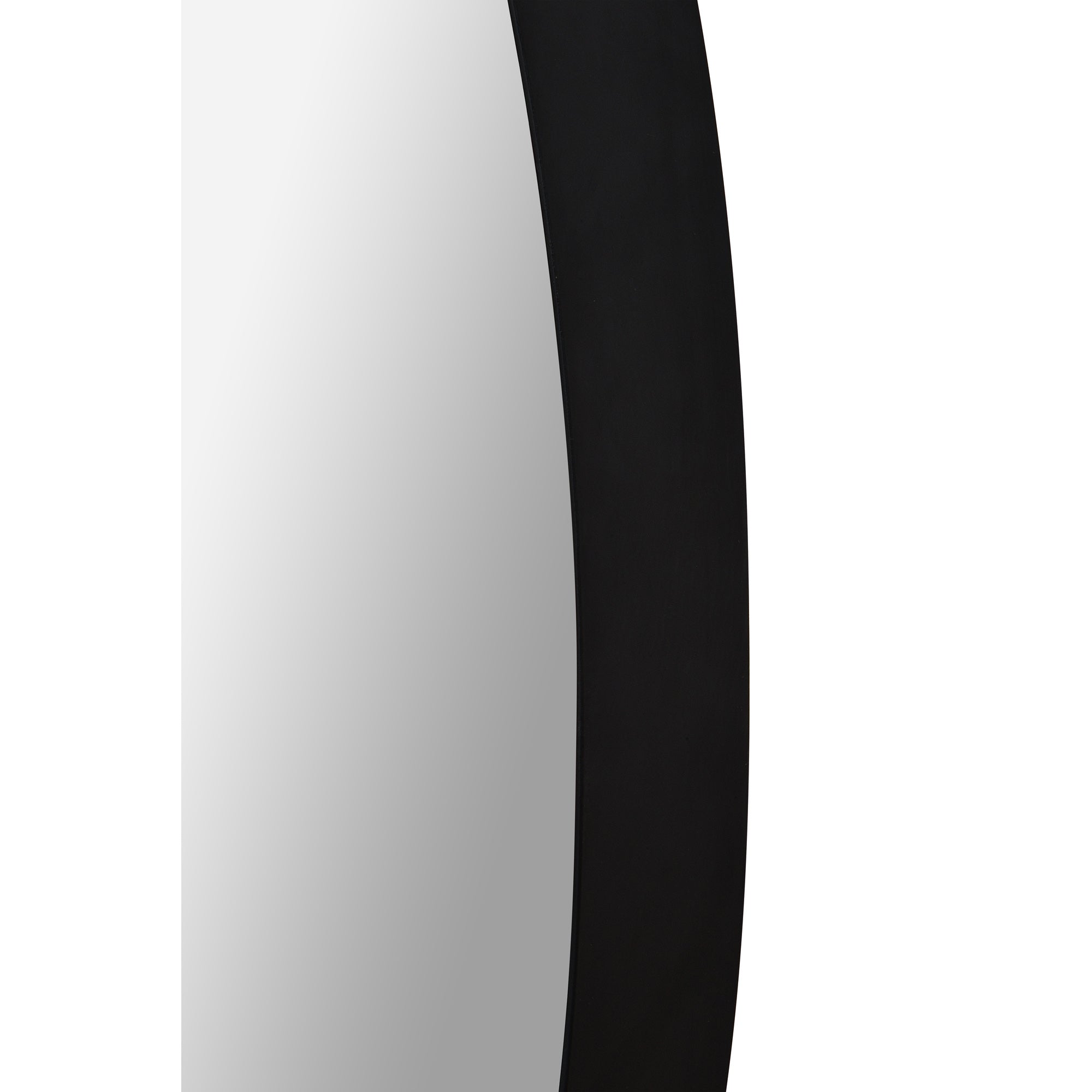 Parbuckle 42" Tall Oval Wall Mirror, Black-Mirror-DECOROLALA