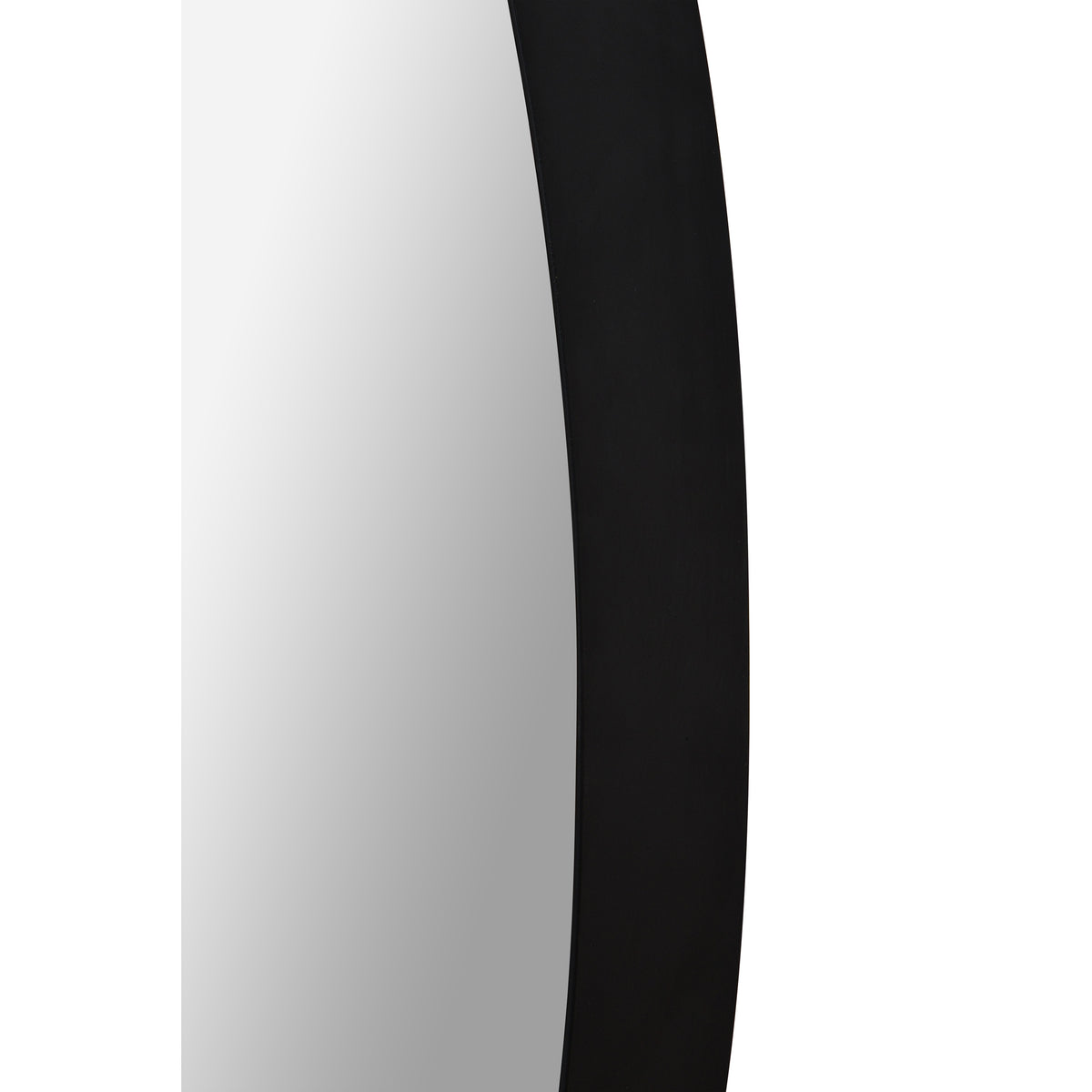 Parbuckle 42" Tall Oval Wall Mirror, Black-Mirrors-DECOROLALA