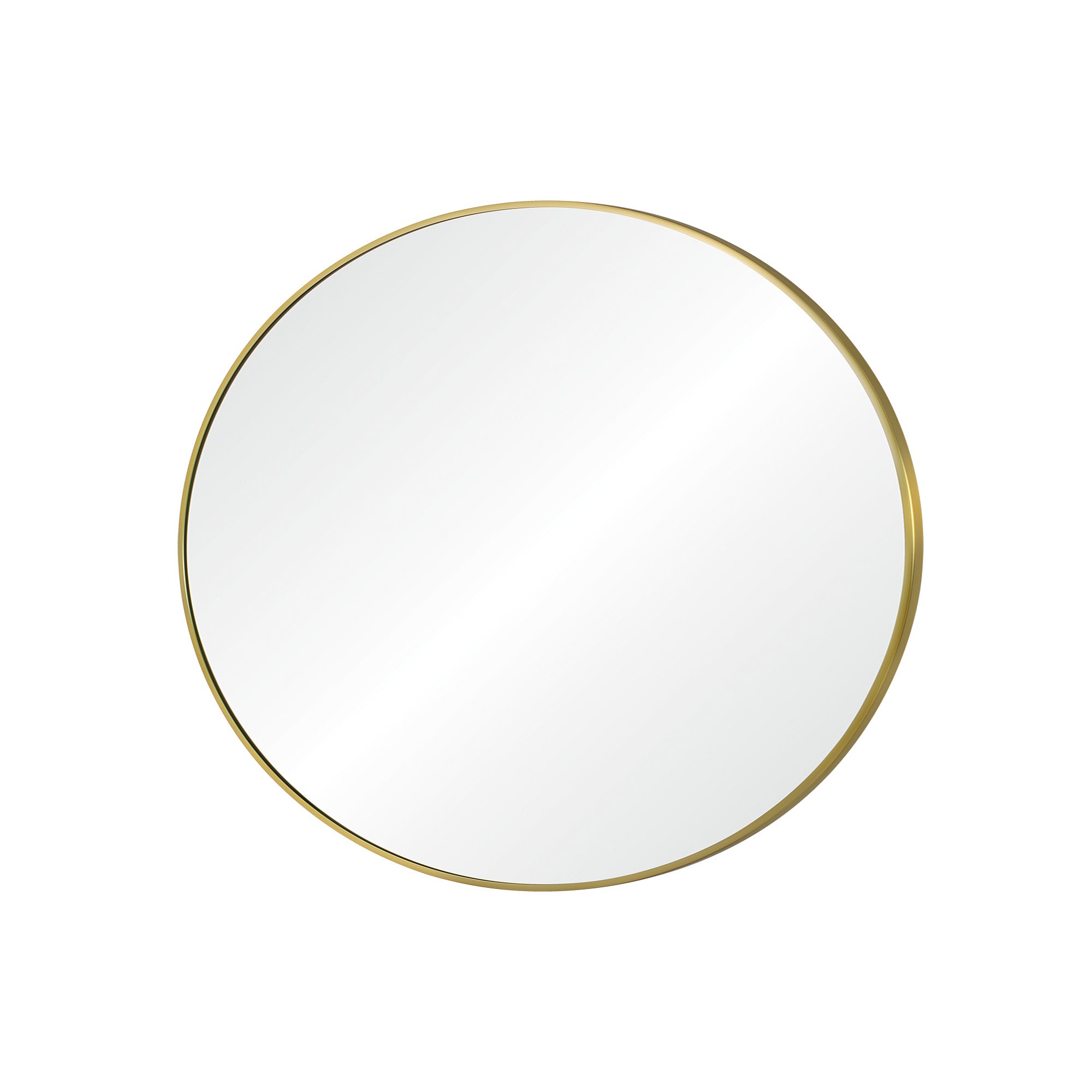 Parga 36" Tall Round Wall Mirror, Yellow-Mirror-DECOROLALA