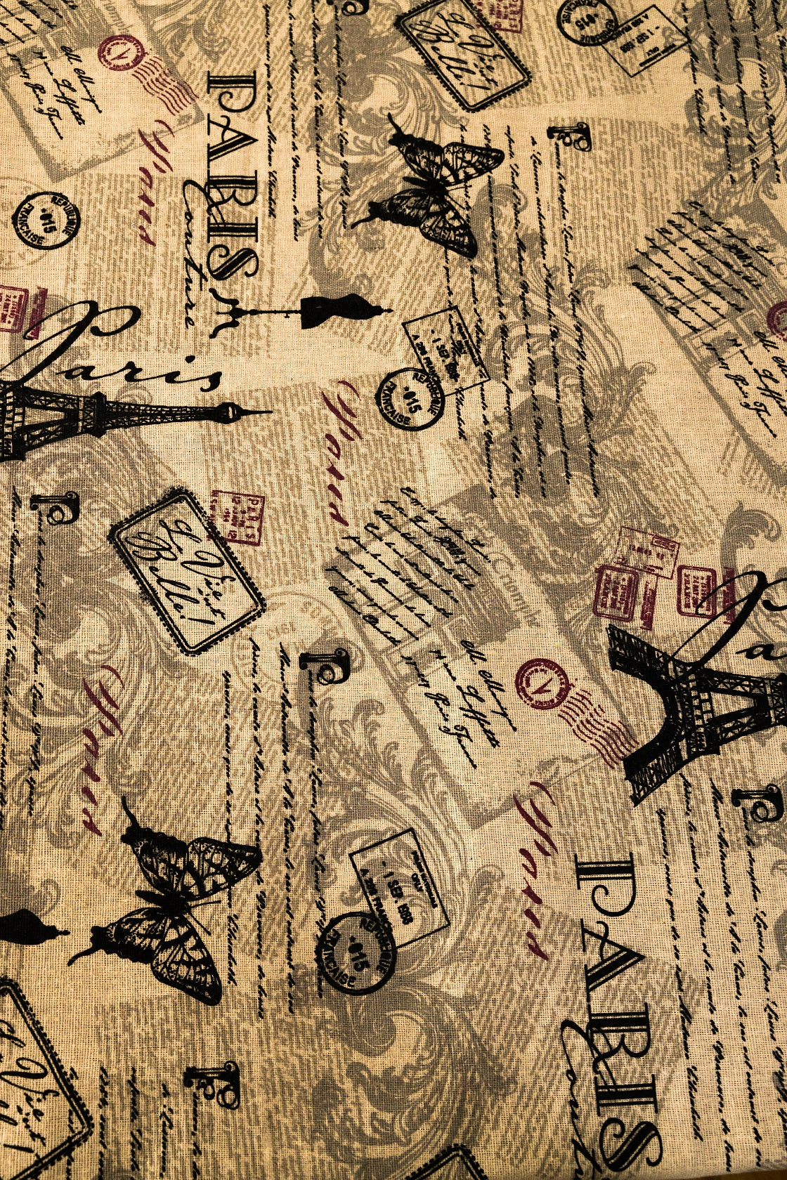 Parisian Themed Printed Cotton and Linen Tablecloth-Table Linens-DECOROLALA