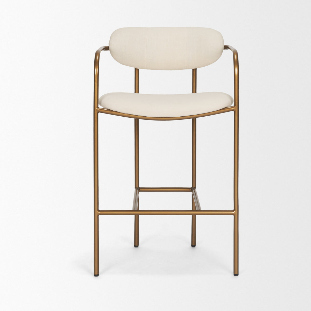 Parker Fabric Seat Gold Metal Counter Stool-Bar Stools-DECOROLALA