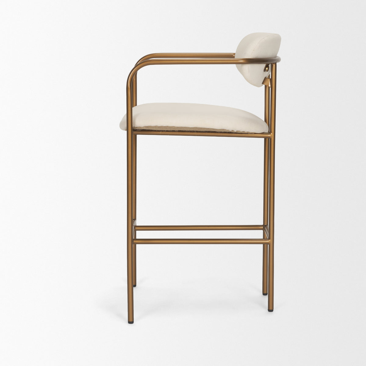 Parker Fabric Seat Gold Metal Counter Stool-Bar Stools-DECOROLALA