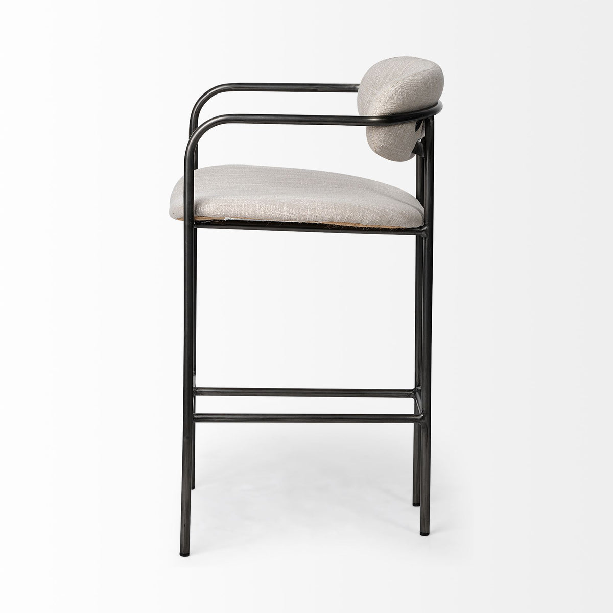 Parker Fabric Seat Gold Metal Counter Stool-Bar Stools-DECOROLALA