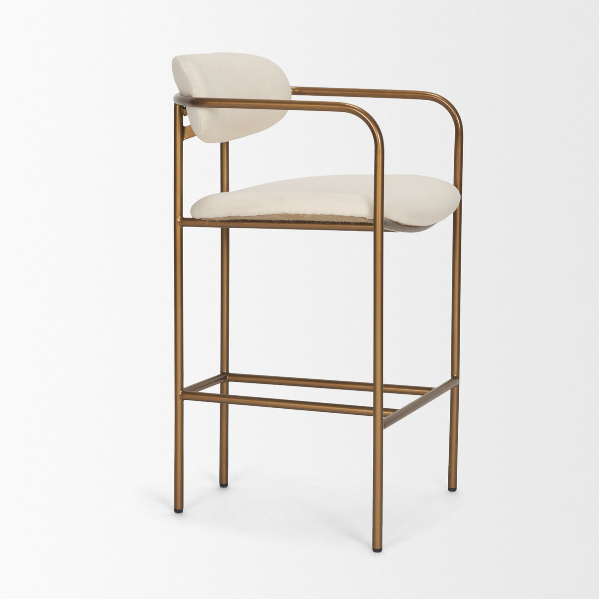 Parker Fabric Seat Gold Metal Counter Stool-Bar Stools-DECOROLALA