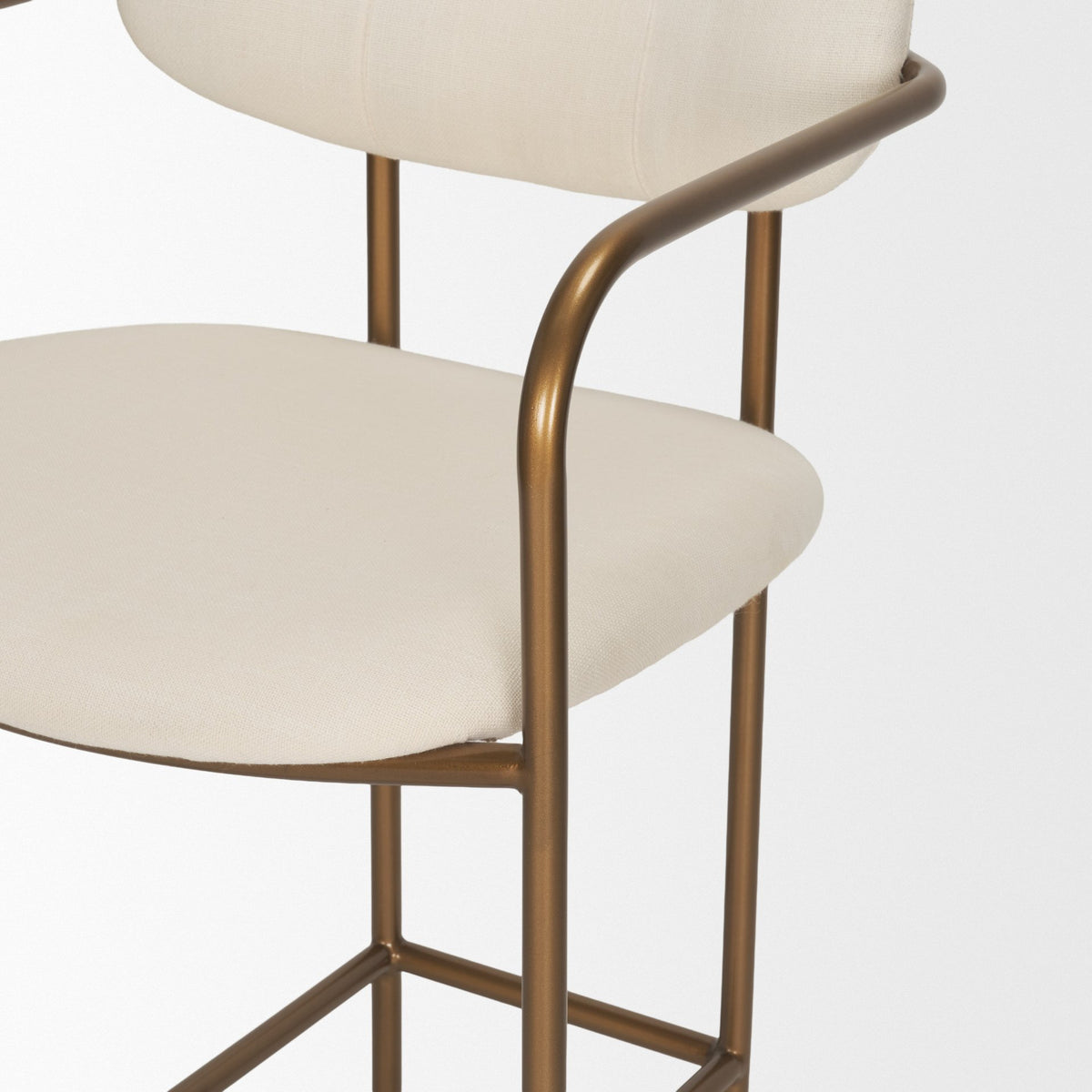 Parker Fabric Seat Gold Metal Counter Stool-Bar Stools-DECOROLALA