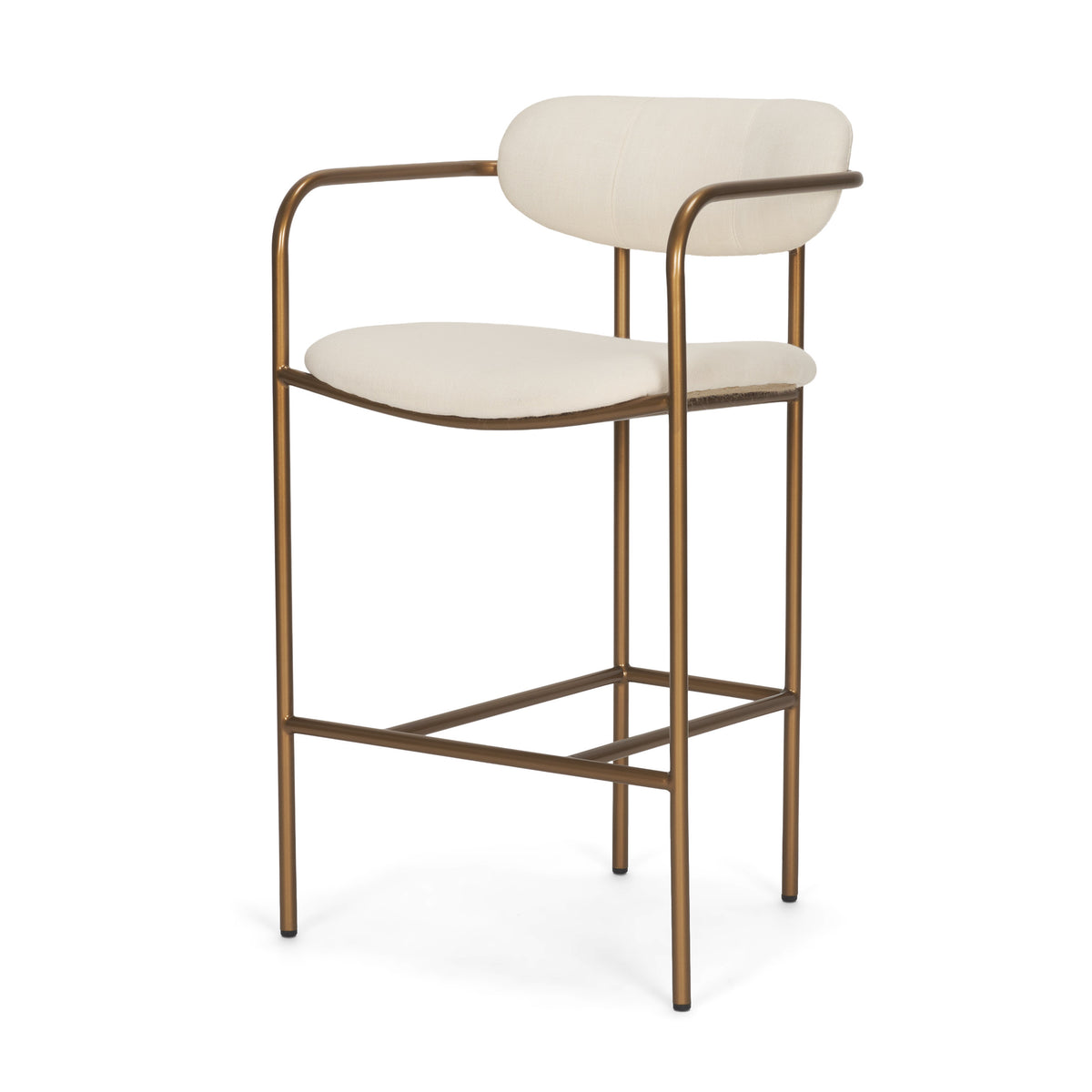 Parker Fabric Seat Gold Metal Counter Stool-Bar Stools-DECOROLALA