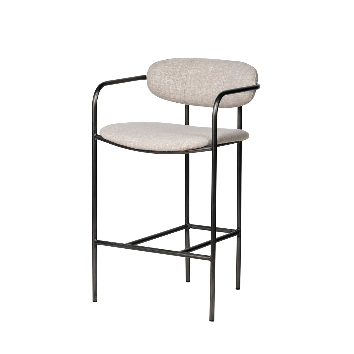Parker Fabric Seat Gold Metal Counter Stool-Bar Stools-DECOROLALA
