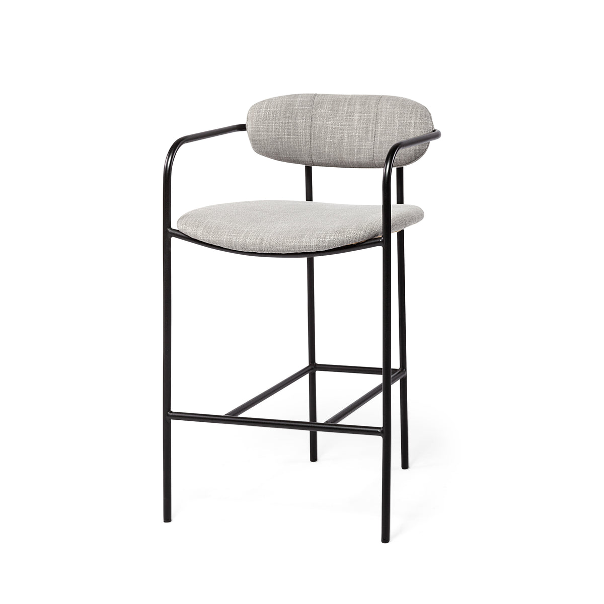 Parker Fabric Seat Gold Metal Counter Stool-Bar Stools-DECOROLALA