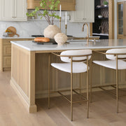 Parker Fabric Seat Gold Metal Counter Stool-Bar Stools-DECOROLALA