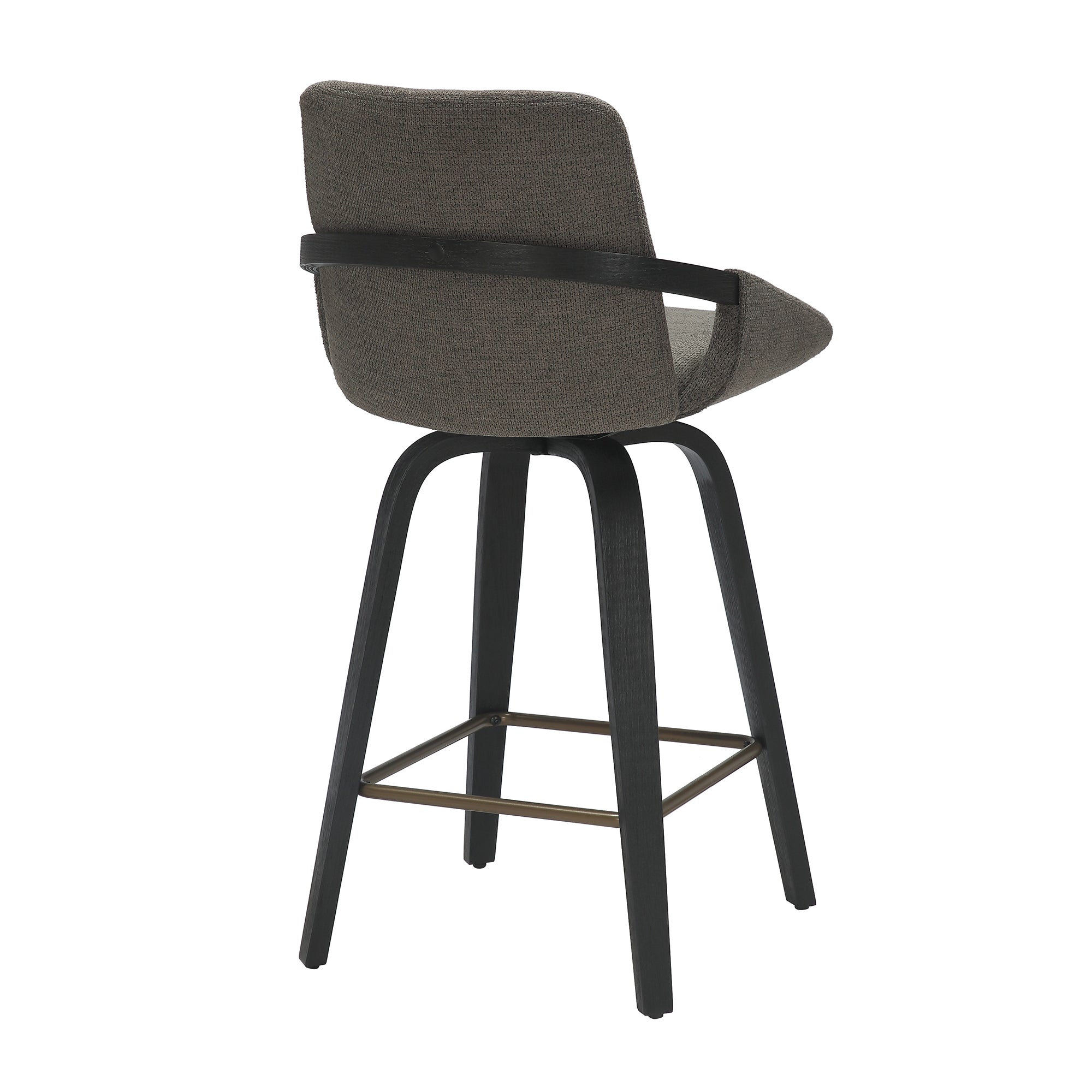 Parker Counter Stool - Charcoal Performance Fabric Swivel 26"-Stool-DECOROLALA