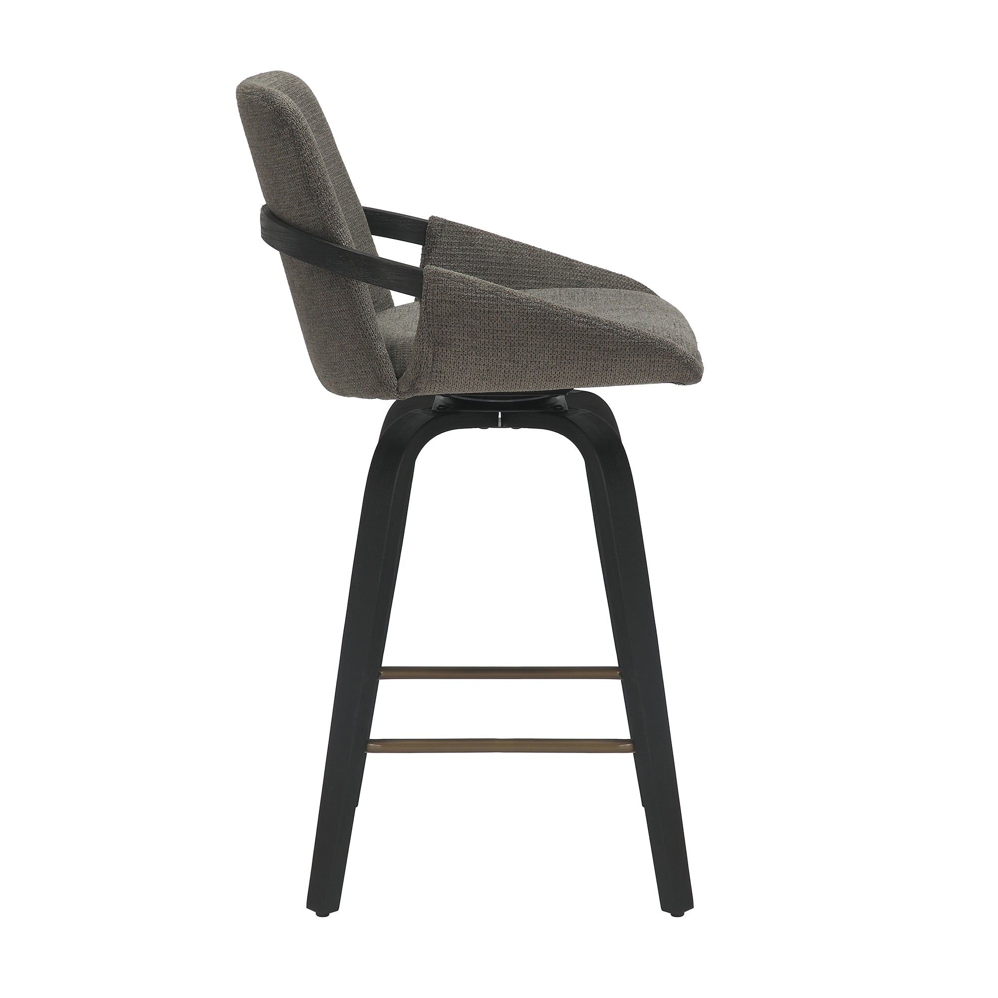 Parker Counter Stool - Charcoal Performance Fabric Swivel 26"-Stool-DECOROLALA