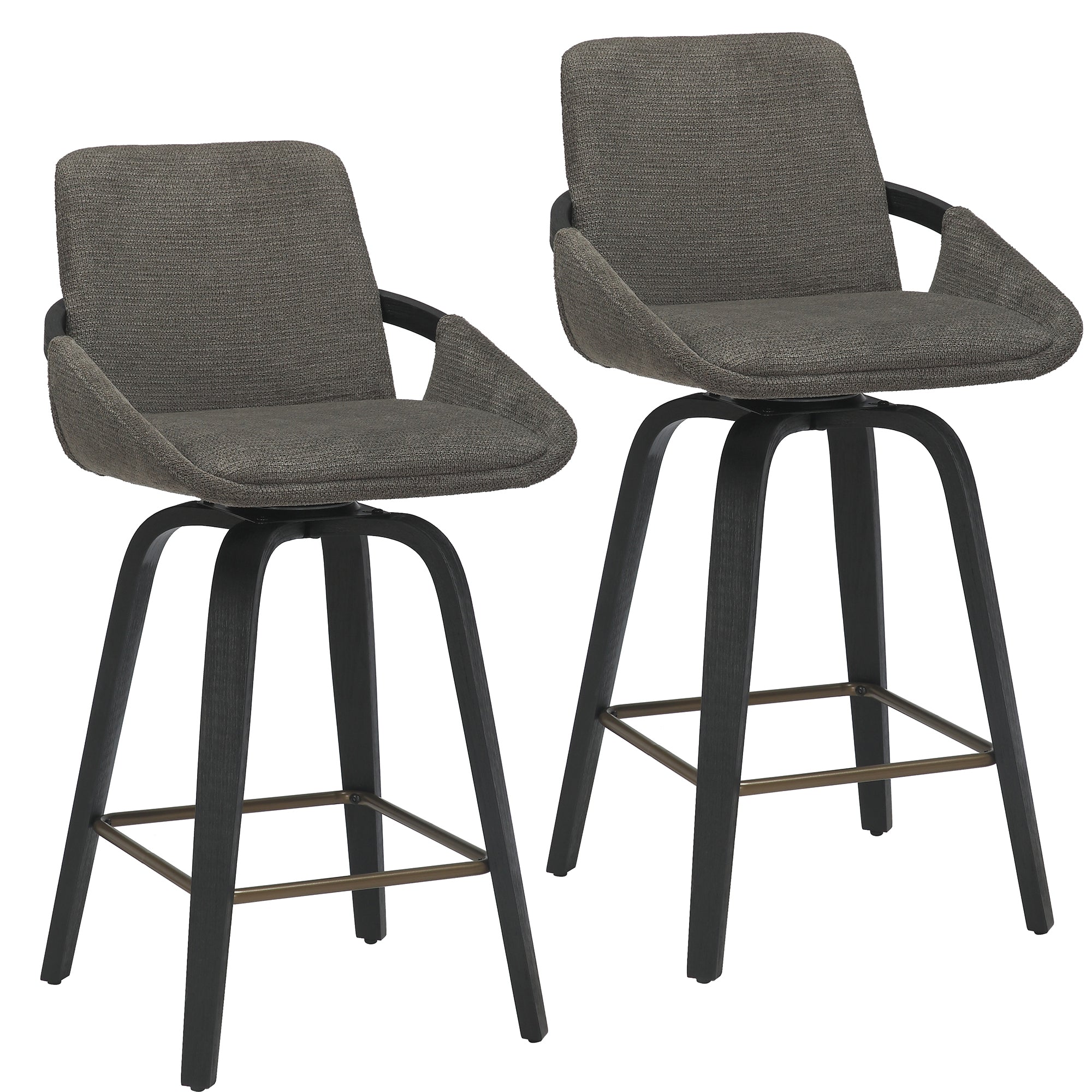 Parker Counter Stool - Charcoal Performance Fabric Swivel 26"-Stool-DECOROLALA