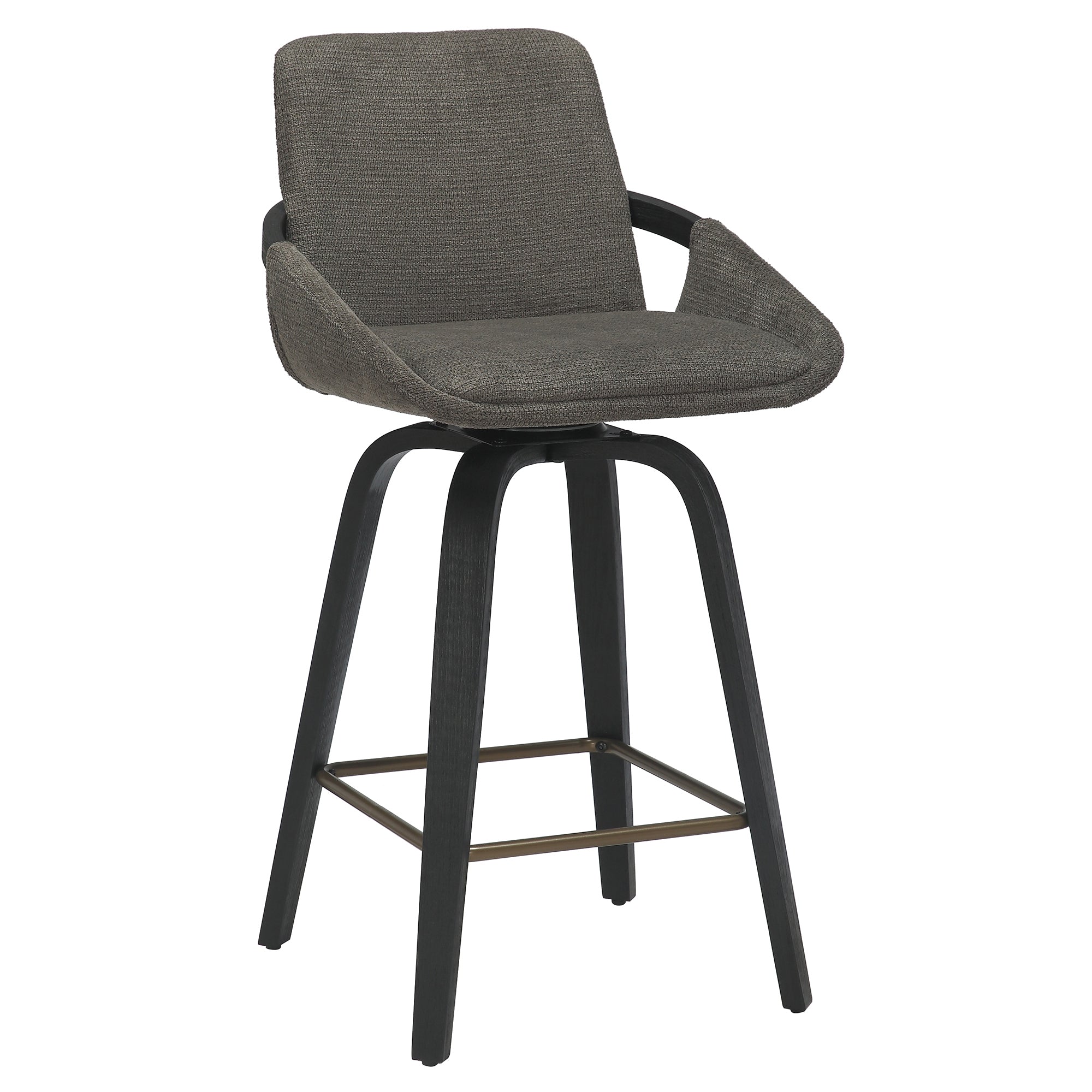 Parker Counter Stool - Charcoal Performance Fabric Swivel 26"-DECOROLALA