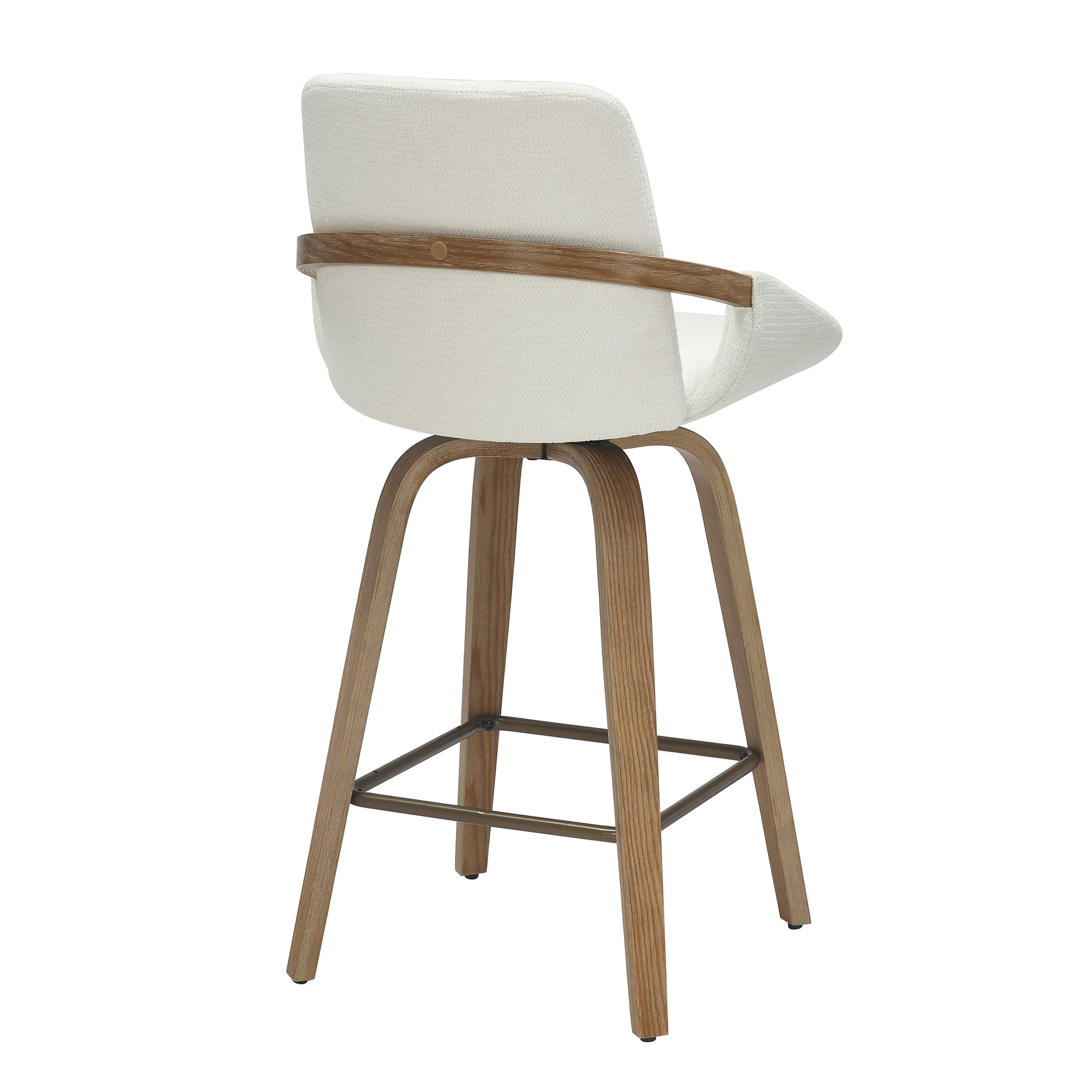 Parker Counter Stool - Ivory Swivel Mid-Century 26"-DECOROLALA