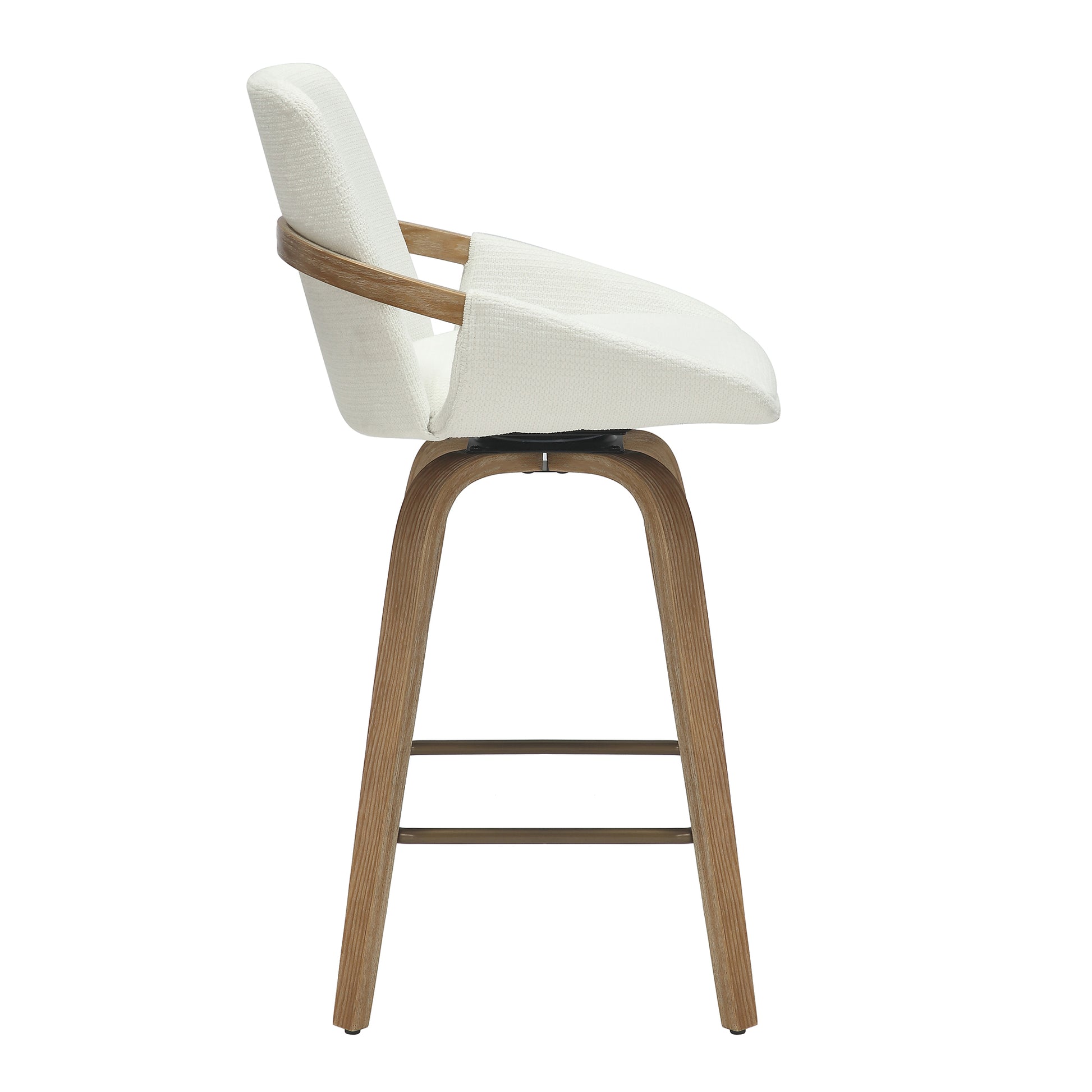 Parker Counter Stool - Ivory Swivel Mid-Century 26"-DECOROLALA