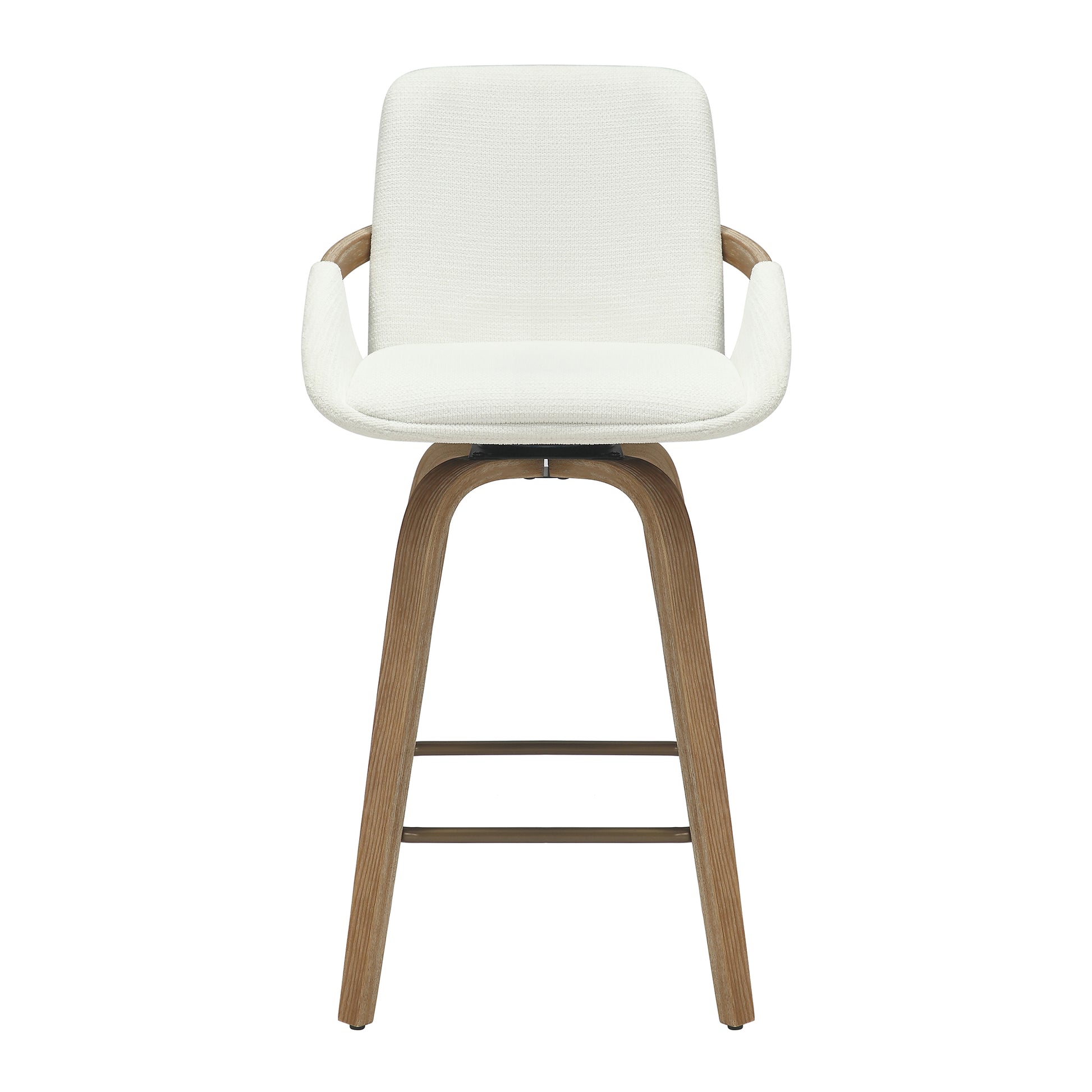 Parker Counter Stool - Ivory Swivel Mid-Century 26"-DECOROLALA