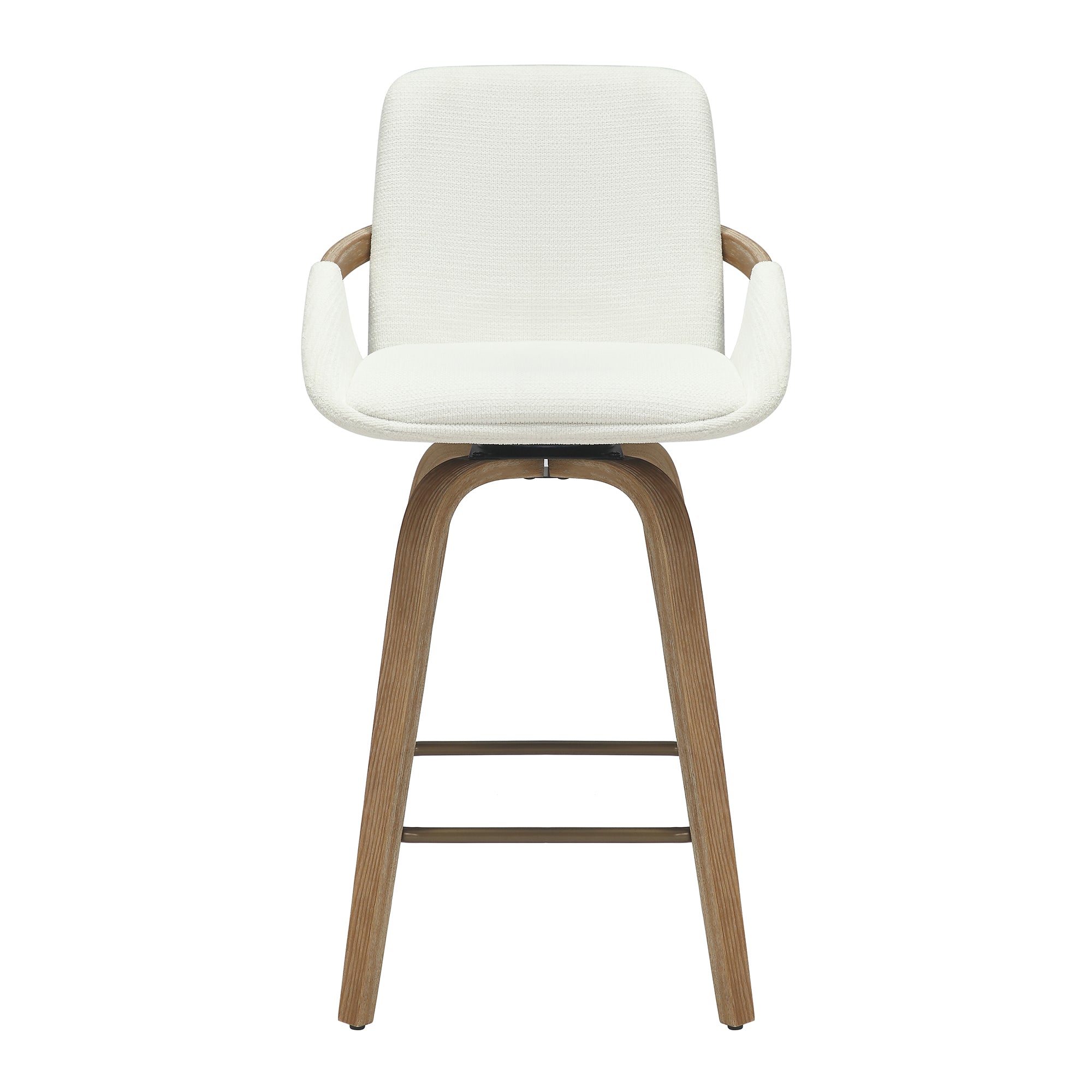 Parker Counter Stool - Ivory Swivel Mid-Century 26"-DECOROLALA