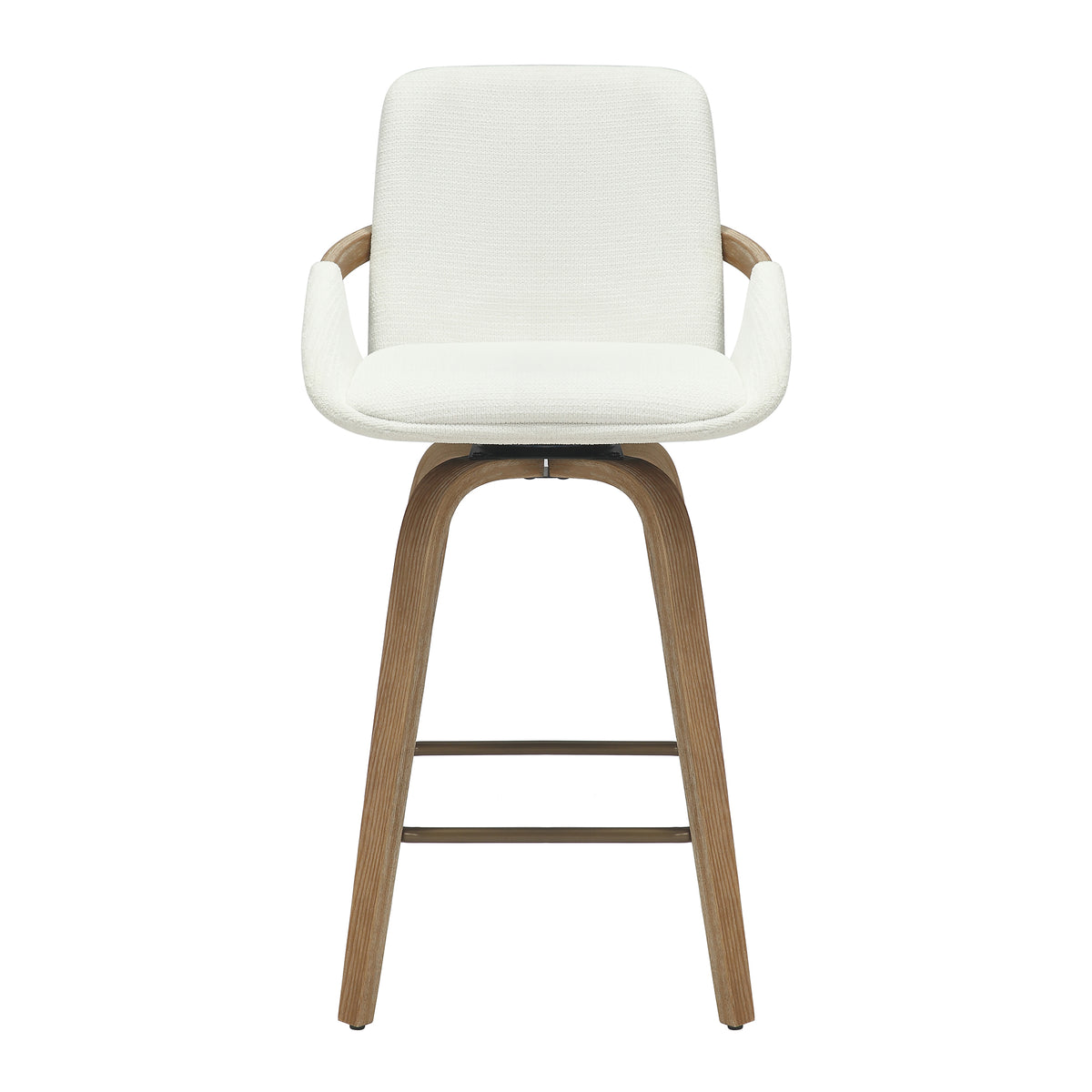 Parker Counter Stool - Ivory Swivel Mid-Century 26"-Bar Stools-DECOROLALA