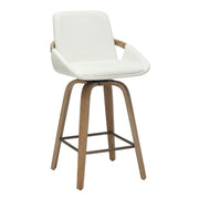 Parker Counter Stool - Ivory Swivel Mid-Century 26"-DECOROLALA