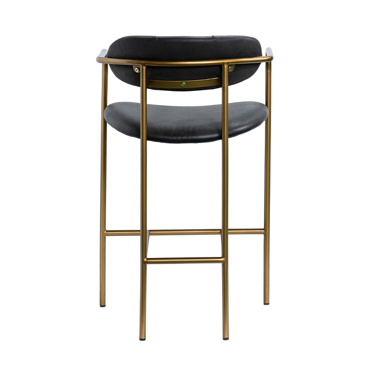 Parker Leather Counter Stool - Gold Metal (Min Order Qty 2)-Bar Stools-DECOROLALA