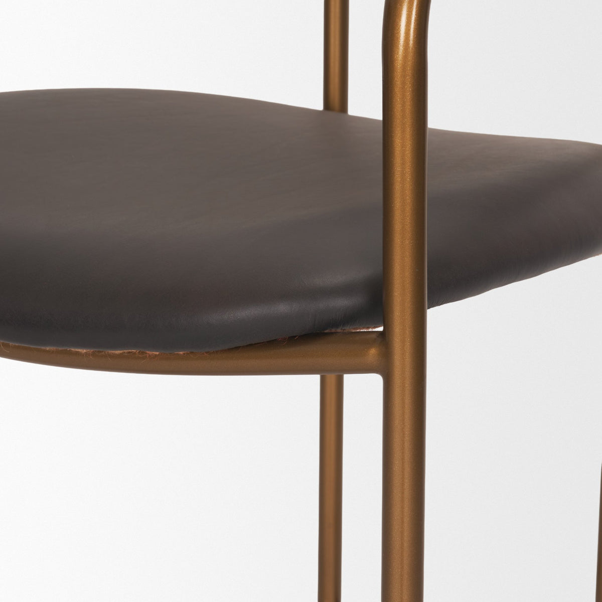 Parker Leather Counter Stool - Gold Metal (Min Order Qty 2)-Bar Stools-DECOROLALA